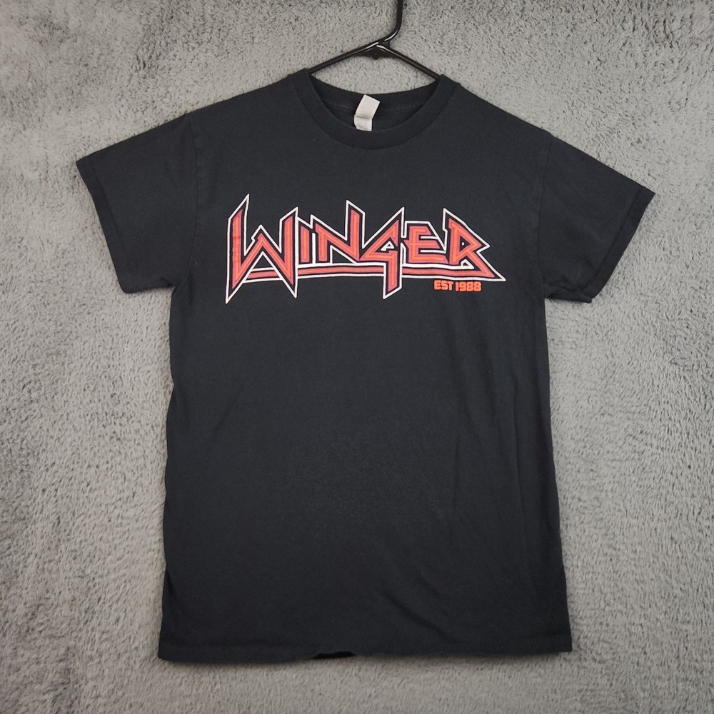 Winger Band Tee Shirt Mens Small Black Short Sleeve Rock Music Heavy Cotton-T